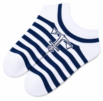 Sail Away Striped Ankle Socks, Ladies Sail Away Striped Ankle Socks, Ladies Ankle Socks, Womens Striped Socks, Sail Away Socks, Nautical Socks, Navy And White Socks, Anchor Socks, Coastal Style Socks, Marine Inspired Socks, Sailor Stripe Socks, Low Cut Socks, Casual Ladies Socks, Everyday Womens Socks, Seaside Fashion Socks, Boating Socks, Summer Ankle Socks