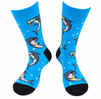 Cruisy Shark Socks, shark socks, fish socks, sock boutique, nz socks, novelty socks, novelty shark socks, biggest range of socks, crazy socks