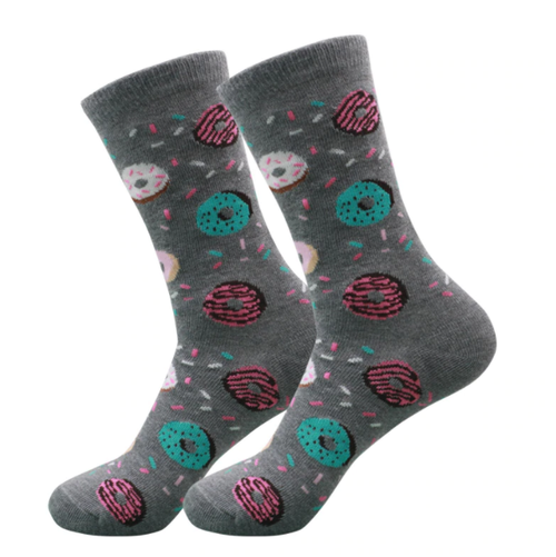 Donut Socks, ladies donut socks, donut crew socks, ladies donut crew socks