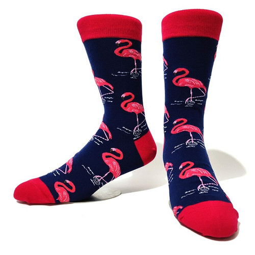 Men's Navy & Pink Flamingo Socks
