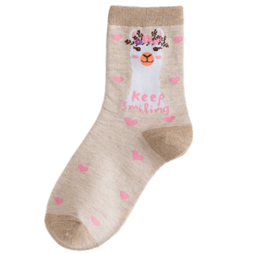 Keep Smiling Llama Socks, llama socks, cute llama, sock boutique