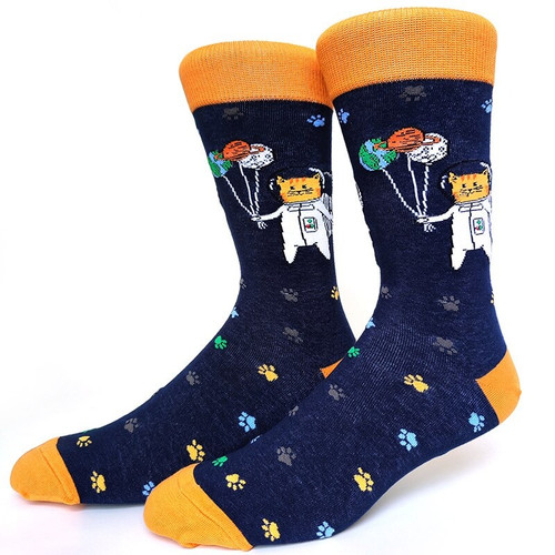 Space cats, cat socks, space cat socks, sock boutique, Men's space cats Socks, Space cats crew Socks