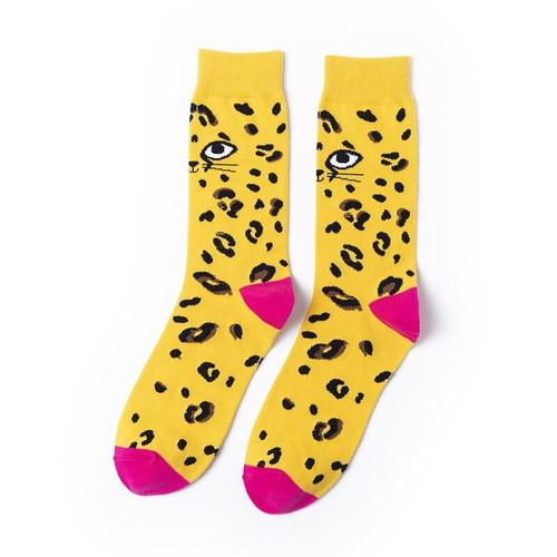 Cat, Cat Print, Cat socks, animal print, animal print socks, leopard socks, sock boutique