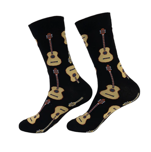 Guitar socks, music socks, musical socks, guitar crew socks, sock boutique