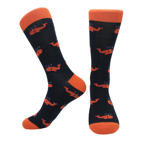 Men's Orange Whale Socks
