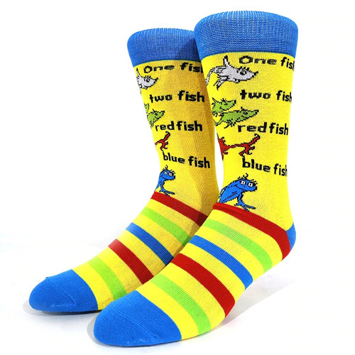 Dr Seuss Socks - One fish, two fish, red fish, blue fish