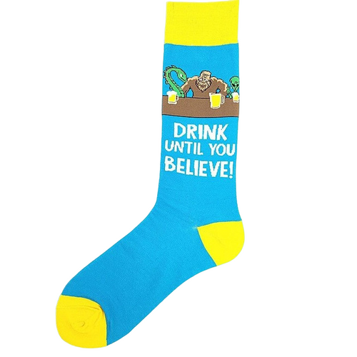 Drink until you believe Socks, Novelty Socks, Alcohol Socks