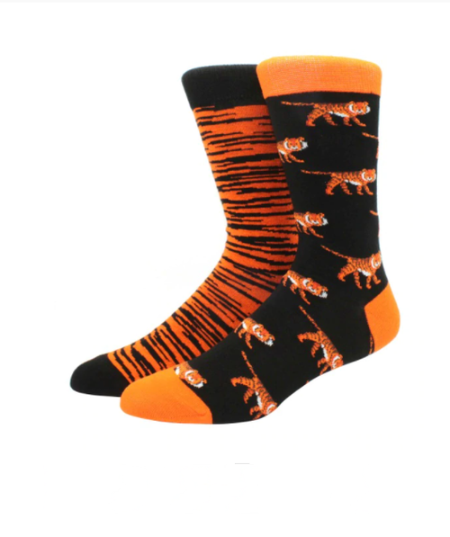 Tiger Striped Mismatched Socks, mismatched, novelty socks, sock boutique