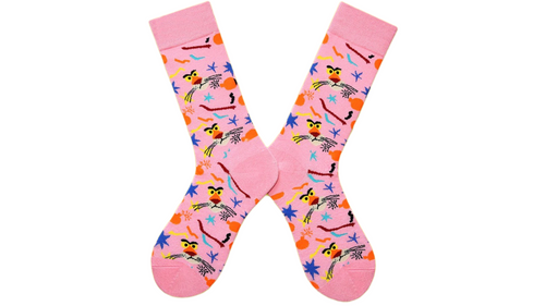 Pink Tiger Face Socks, pink socks, perfect novelty socks, perfect gift idea, sock boutique, novelty ladies socks