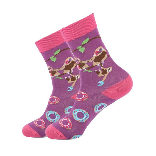 Sloth Donut Socks, Ladies Sloth Donut Socks, Donut Socks, Ladies Sloth Socks, Ladies Donut Socks