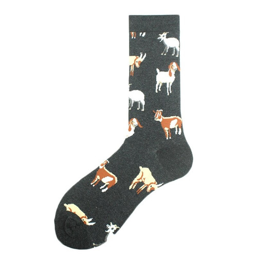 Men's Goat Socks, Goat Crew Socks, Men's Goat Crew Socks, Socks with goats