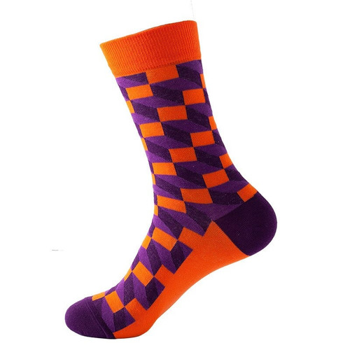 Orange & Purple Abstract Socks, abstract, bright socks, abstract socks, sock boutique, men's abstract socks
