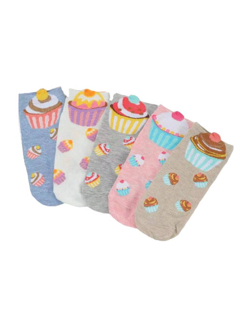 Cupcake socks, cake socks, food socks, sock boutique, ankle socks with cupcakes, baking socks