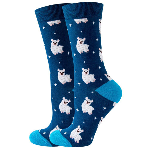 Little Llama Blue Socks, Llama, Socks with llams