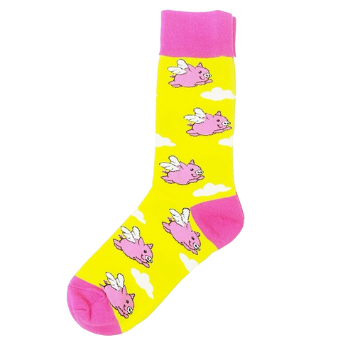 Bright Pig Socks, pig socks, men's pig socks, men's novelty socks, pink pig socks, sock boutique, men's bright socks, men's outrageous socks, socks for men, cute socks