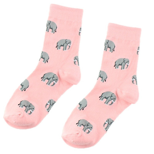 Elephant Socks, pink elephant socks, sock boutique, grey elephants on pink background socks, elly the elephant