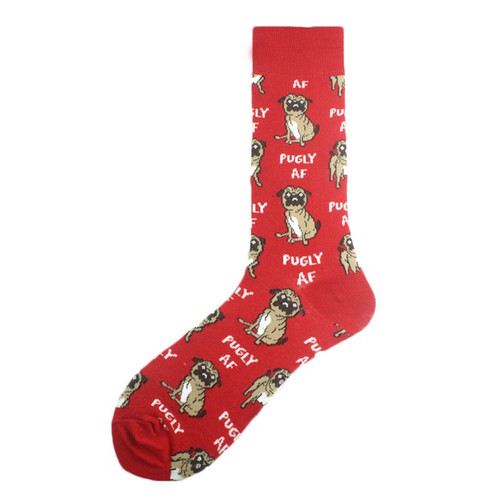 Pugly AF Pug Socks, men's pug socks, sock boutique, pugly socks, pug socks for men, novelty socks