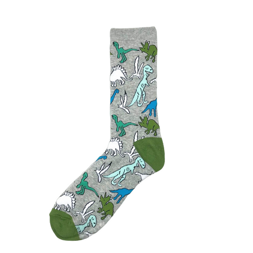 Grey Dinosaur Socks, dinosaur socks, ladies dino socks, ladies dinosaur socks, sock boutique, novelty socks, novelty dinosaur socks