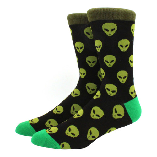 Alien Head Socks, sock boutique, novelty socks, novelty alien socks, alien, head of an alien