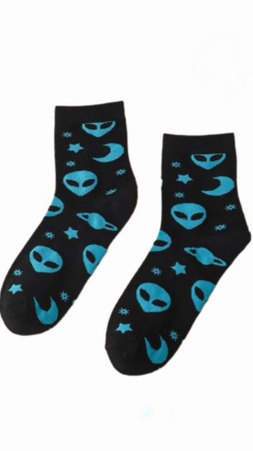 Alien and Moon Socks, sock boutique, alien socks, moon socks, novelty socks, largest range of socks