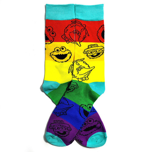Sesame Street Socks, cartoon socks, novelty socks, sock boutique, socks about sesame street, life on the street socks, rainbow sesame street