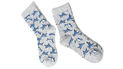 Grey Shark Socks, shark socks, ladies shark socks, novelty socks, novelty shark socks, sea life socks, sock boutique, nz socks, kiwi socks, best gift ideas