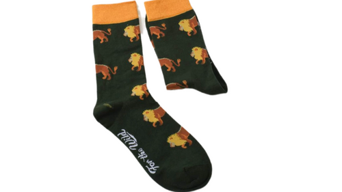 For the Wild Lion Socks, sock boutique, zoo socks, lion socks, roar socks, rawr socks, novelty socks