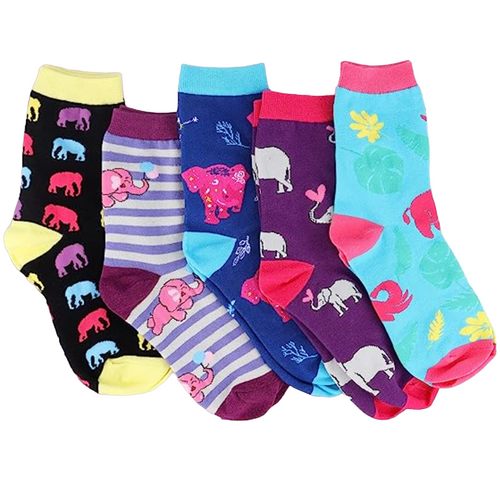 Not so Irrelephant Socks, elehpant socks, ladies elephant socks, elephant crew socks, elly socks, ladies socks with elephants, animal socks
