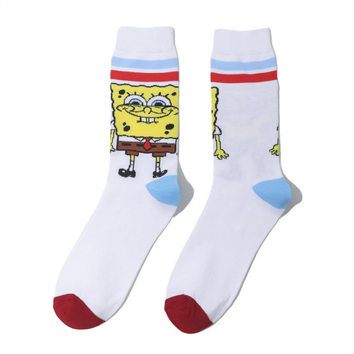 White SpongeBob Socks, SpongeBob Socks, Men's SpongeBob socks, cartoon socks for men, tv shows for men