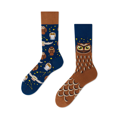 Mismatched Owl Socks, Ladies Owl Socks, Ladies Mismatched socks