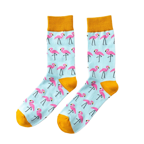 Flamingo Socks, flamingo crew socks, men's flamingo socks, flamingo socks unisex