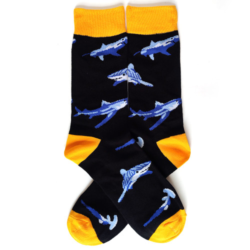 Shark Crew Socks, Men's Shark Socks, Shark Socks for Men, Novelty Shark Socks