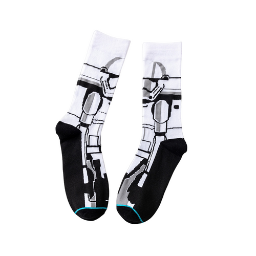 Stormtrooper Socks, stormtrooper crew socks, white stormtrooper socks, unisex stormtrooper socks