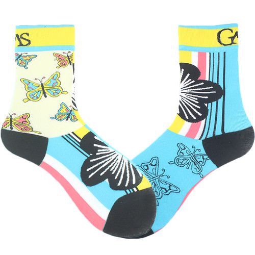 Mismatched Butterfly Socks, Ladies Mismatched Butterfly Socks, Butterfly Socks, Mismatched butterfly socks, Butterfly Crew Socks