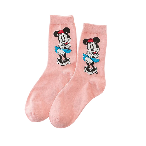 Minnie Mouse Socks, Pink Minnie Mouse Socks, Ladies Minnie Mouse Socks, Pink Minnie Mouse Socks, Crew Minnie Mouse Socks