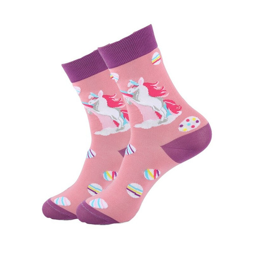 Colourful Unicorn Socks, Unicorn socks, ladies unicorn socks, unicorn quarter crew socks