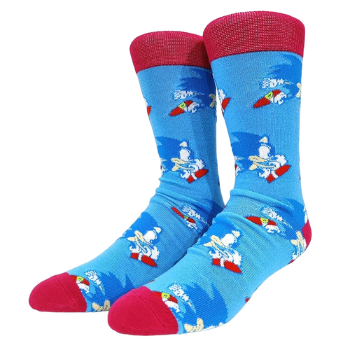 Sonic the Hedgehog Game Socks, Sonic game socks, Men's Sonic the Hedgehog Game Socks, Sonic the Hedgehog Game Crew Socks