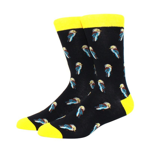 Bird Pattern Socks, Men's Bird Pattern Socks, Bird Crew Socks, Men's Bird Crew Socks, Socks with Birds