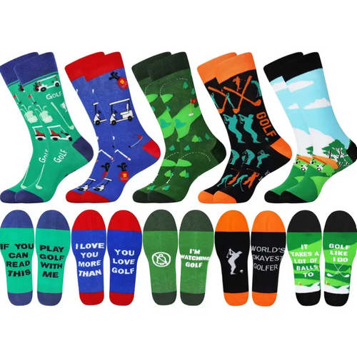 Funny Golf Socks, Men's Funny Golf Socks, Men's Golf Gift Pack, Men's Golf Socks