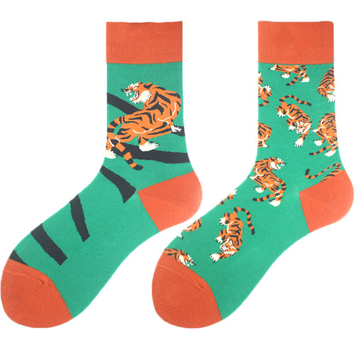 Ladies Jungle Tiger Socks, Tiger Socks, Ladies Tiger Socks, Ladies Mismatched Tiger Socks