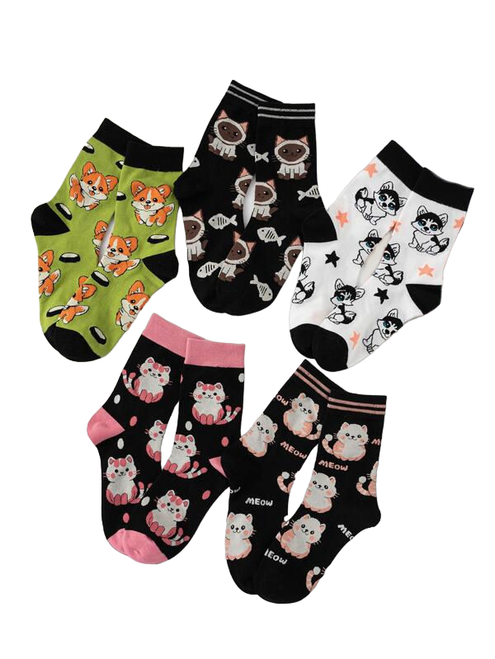 Animal Socks, Ladies Animal Socks, Ladies Multipack socks, Quarter Crew Socks