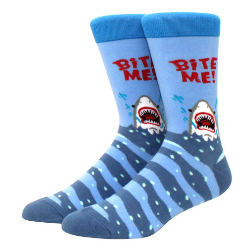 Bite Me Socks, Men's Bite Me Socks, Shark Socks, Men's Shark Socks, Bite Me Shark Socks