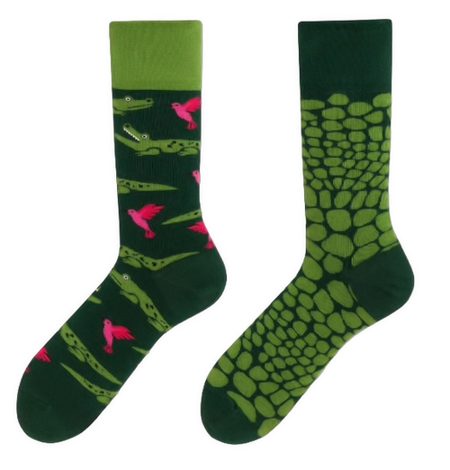Crocodile Mismatch Socks, Ladies Crocodile Mismatch Socks, Crocodile Socks, Crocodile Crew Socks