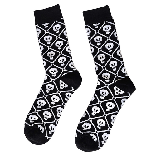 Skull Socks, Men's Skull Socks, Skull Crew Socks