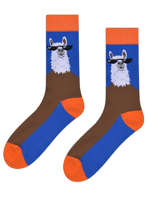 Cool Llama Socks, Men's Cool Llama Socks, Men's Llama Socks, Larger Size Socks, Plus Size Socks, Big Socks