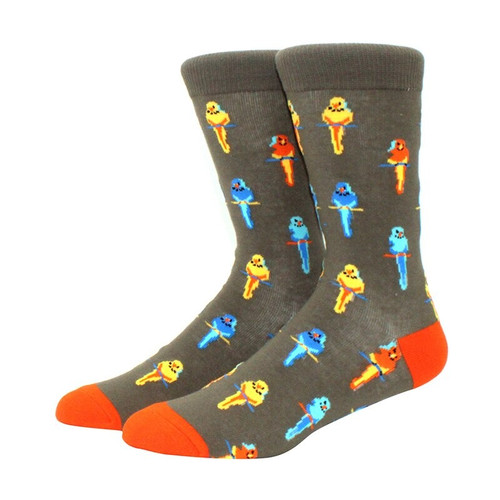 Bird Socks, Men's Bird Socks, Bird Crew socks, Birdy Socks, Men's Bird Pattern Socks