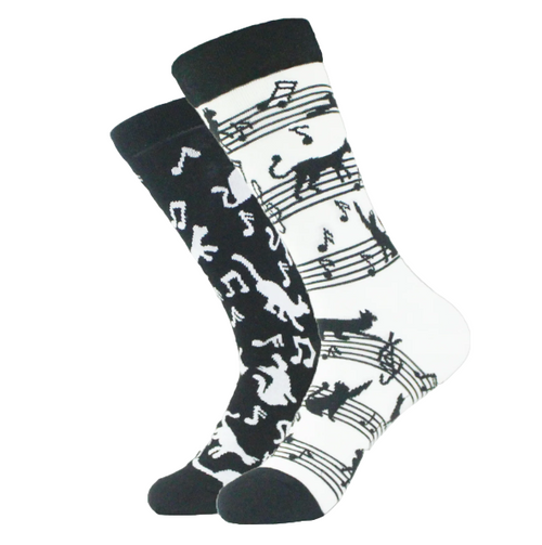 Piano Cats Socks, Men's Piano Cats Socks, Men's Cat Socks, Men's Piano Socks, Piano Cats Crew Socks