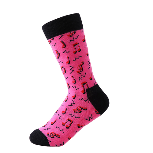 Pink Music Note Socks, Ladies Pink Music Note Socks, Music Socks, Pink Socks, Music Note Socks