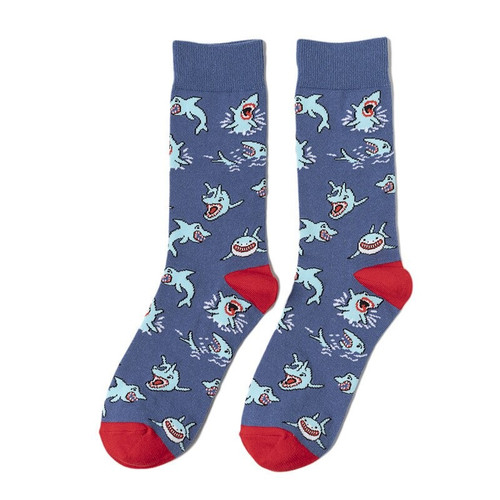 Shark Socks, men's Shark Socks, shark crew socks, shark socks for men, fish socks