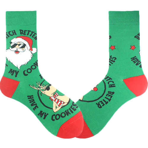 Novelty Christmas Socks, Christmas Socks, Xmas Socks, Funny Christmas Socks, Cookies christmas socks